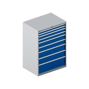 Schäfer Shop Select Schubladenschrank WSK 54-36, Stahl, 9 Schübe, bis 75 kg, B 1023 x T 725 x H 1450 mm, weissaluminium/enzianblau Schäfer Shop Select Schubladenschrank WSK 54-36, Stahl, 9 Schübe, bis 75 kg, B 1023 x T 725 x H 1450 mm, weissaluminium/enzianblau