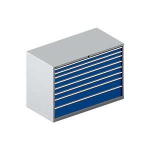 Schäfer Shop Select Schubladenschrank WSK 78–36 E, Stahl, 8 Schübe, 200 kg Traglast, B 1431 mm x T 725 mm x H 1000 mm, weißalu/enzianblau Schäfer Shop Select Schubladenschrank WSK 78–36 E, Stahl, 8 Schübe, 200 kg Traglast, B 1431 mm x T 725 mm x H 1000 mm, weißalu/enzianblau