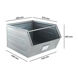 Schäfer Shop Select Sichtlagerkasten, mit Tragestab, L 550 x B 458 x H 300 mm, 60 l, 130 kg, Stahl, galvanisch verzinkt Schäfer Shop Select Sichtlagerkasten, mit Tragestab, L 550 x B 458 x H 300 mm, 60 l, 130 kg, Stahl, galvanisch verzinkt