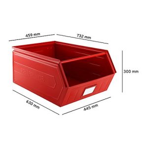 Schäfer Shop Select Sichtlagerkasten, mit Tragestab, L 732 x B 459 x H 300 mm, 84 l, 180 kg, Stahl, RAL 3000 (feuerrot) Schäfer Shop Select Sichtlagerkasten, mit Tragestab, L 732 x B 459 x H 300 mm, 84 l, 180 kg, Stahl, RAL 3000 (feuerrot)