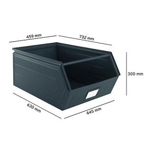 Schäfer Shop Select Sichtlagerkasten, mit Tragestab, L 732 x B 459 x H 300 mm, 84 l, 180 kg, Stahl, RAL 5008 (graublau) Schäfer Shop Select Sichtlagerkasten, mit Tragestab, L 732 x B 459 x H 300 mm, 84 l, 180 kg, Stahl, RAL 5008 (graublau)