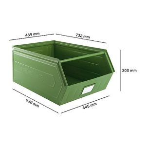 Schäfer Shop Select Sichtlagerkasten, mit Tragestab, L 732 x B 459 x H 300 mm, 84 l, 180 kg, Stahl, RAL 6011 (resadagrün) Schäfer Shop Select Sichtlagerkasten, mit Tragestab, L 732 x B 459 x H 300 mm, 84 l, 180 kg, Stahl, RAL 6011 (resadagrün)