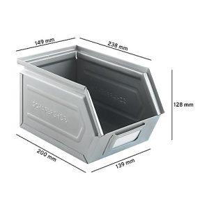 Schäfer Shop Select Sichtlagerkasten, Stahl, L 238 x B 149 x H 128 mm, 3,5 l, 8 kg, galvanisch verzinkt Schäfer Shop Select Sichtlagerkasten, Stahl, L 238 x B 149 x H 128 mm, 3,5 l, 8 kg, galvanisch verzinkt