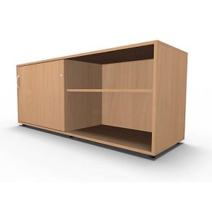 Schäfer Shop Select Sideboard, mit Schiebetür, abschließbar, Spanplatte, B 1600 x T 500 x H 663 mm, links anstellbar, Buche Schäfer Shop Select Sideboard, mit Schiebetür, abschließbar, Spanplatte, B 1600 x T 500 x H 663 mm, links anstellbar, Buche