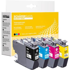 Schäfer Shop Select Tintenpatronen, ersetzt Brother LC-3217 CMYK (LC3217VALBP), Mixpack, cyan, magenta, gelb, schwarz Schäfer Shop Select Tintenpatronen, ersetzt Brother LC-3217 CMYK (LC3217VALBP), Mixpack, cyan, magenta, gelb, schwarz