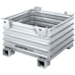 Schäfer Shop Select Transport- und Stapelbehälter, mit Gabeltaschen, B 1200 x T 1150 x H 685 mm, feuerverzinkt, bis 2000 kg Schäfer Shop Select Transport- und Stapelbehälter, mit Gabeltaschen, B 1200 x T 1150 x H 685 mm, feuerverzinkt, bis 2000 kg