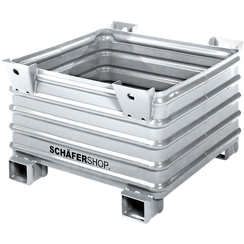 Schäfer Shop Select Transport- und Stapelbehälter, mit Gabeltaschen, B 1200 x T 1150 x H 685 mm, feuerverzinkt, bis 2000 kg