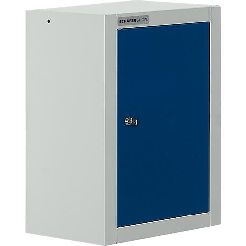 Schäfer Shop Select Wandschrank, eintürig, mit Zwischenboden, B 400 x T 320 x H 600 mm, Stahl, lichtgrau/enzianblau