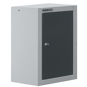 Schäfer Shop Select Wandschrank, eintürig, mit Zwischenboden, B 400 x T 320 x H 600 mm, Stahl, weißaluminium/anthrazitgrau