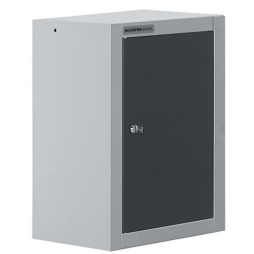 Schäfer Shop Select Wandschrank, eintürig, mit Zwischenboden, B 400 x T 320 x H 600 mm, Stahl, weißaluminium/anthrazitgrau