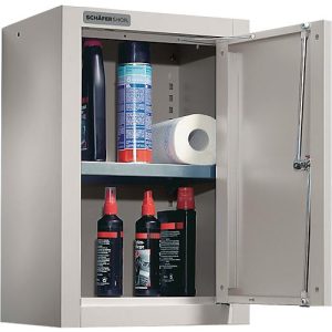 Schäfer Shop Select Wandschrank, eintürig, mit Zwischenboden, B 400 x T 320 x H 600 mm, Stahl, weißaluminium/weißaluminium Schäfer Shop Select Wandschrank, eintürig, mit Zwischenboden, B 400 x T 320 x H 600 mm, Stahl, weißaluminium/weißaluminium