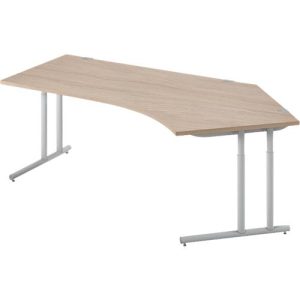 Schäfer Shop Select Winkelschreibtisch COMBITEC, 135° Winkel rechts, C-Fuß, B 2165 x T 800/800 x H 677-817 mm, Eiche/weißalu Schäfer Shop Select Winkelschreibtisch COMBITEC, 135° Winkel rechts, C-Fuß, B 2165 x T 800/800 x H 677-817 mm, Eiche/weißalu