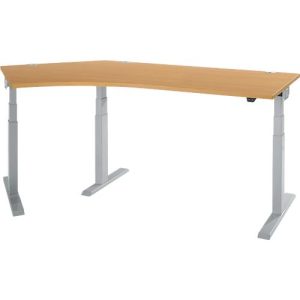 Schäfer Shop Select Winkelschreibtisch ERGO-T 2.0, elektrisch höhenverstellbar, 135° Winkel links, T-Fuß, B 2000 mm, Buche/weißalu Schäfer Shop Select Winkelschreibtisch ERGO-T 2.0, elektrisch höhenverstellbar, 135° Winkel links, T-Fuß, B 2000 mm, Buche/weißalu