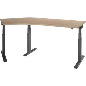 Schäfer Shop Select Winkelschreibtisch ERGO-T 2.0, elektrisch höhenverstellbar, 135° Winkel links, T-Fuß, B 2000 mm, Eiche/anthrazit Schäfer Shop Select Winkelschreibtisch ERGO-T 2.0, elektrisch höhenverstellbar, 135° Winkel links, T-Fuß, B 2000 mm, Eiche/anthrazit