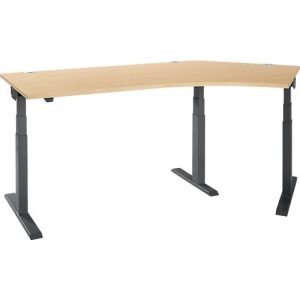 Schäfer Shop Select Winkelschreibtisch ERGO-T 2.0, elektrisch höhenverstellbar, 135° Winkel rechts, T-Fuß, B 2000 mm, Ahorn/anthrazit Schäfer Shop Select Winkelschreibtisch ERGO-T 2.0, elektrisch höhenverstellbar, 135° Winkel rechts, T-Fuß, B 2000 mm, Ahorn/anthrazit