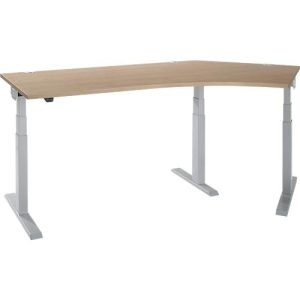 Schäfer Shop Select Winkelschreibtisch ERGO-T 2.0, elektrisch höhenverstellbar, 135° Winkel rechts, T-Fuß, B 2000 mm, Eiche/weißalu Schäfer Shop Select Winkelschreibtisch ERGO-T 2.0, elektrisch höhenverstellbar, 135° Winkel rechts, T-Fuß, B 2000 mm, Eiche/weißalu