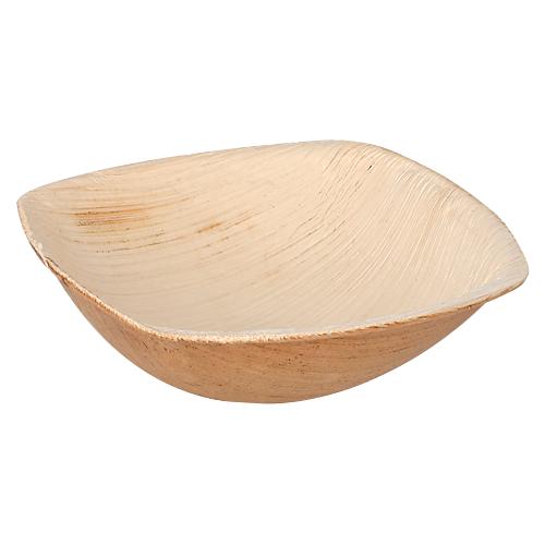 Schalen Papstar QUADRATO Pure, Einweg, quadratisch, L 90 x B 90 x H 25 mm, wasser- & hitzebeständig, kompostierbar, Palmblatt, natur, 25 Stück