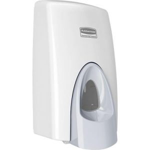 Schaumseifenspender Rubbermaid, Volumen 800 ml, manuell, antimikrobielle Drucktaste, Sichtfenster, lebenslange Garantie, Kunststoff, weiß/grau