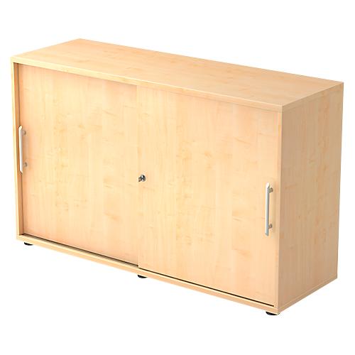 Schiebetürenschrank, 2 OH, B 1200 x T 400 x H 748 mm, Ahorn-Dekor