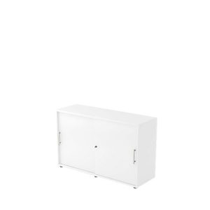Schiebetürenschrank, 2 OH, B 1200 x T 400 x H 748 mm, weiß/weiß Schiebetürenschrank, 2 OH, B 1200 x T 400 x H 748 mm, weiß/weiß