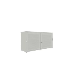 Schiebetürenschrank, Akustikfront, B 1350 mm, 2 OH, silber Schiebetürenschrank, Akustikfront, B 1350 mm, 2 OH, silber