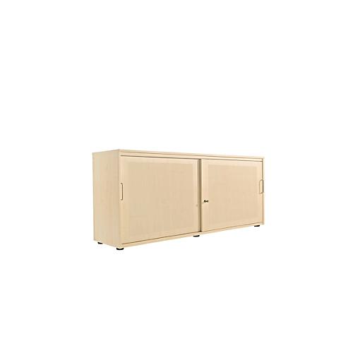 Schiebetürenschrank, Akustikfront, B 1600 mm, 2 OH, Ahorn-Dekor