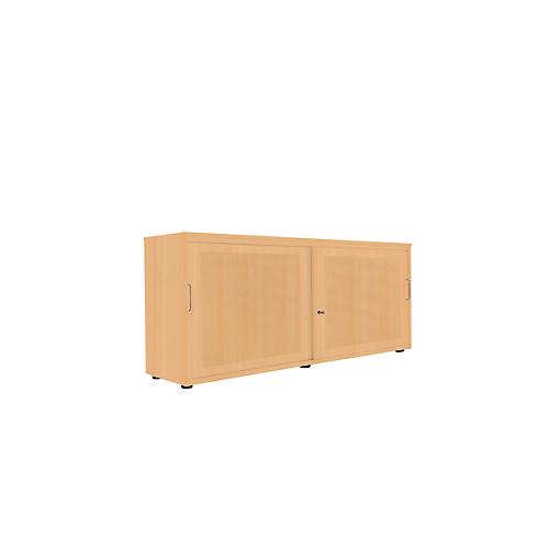 Schiebetürenschrank, Akustikfront, B 1600 mm, 2 OH, Buche-Dekor