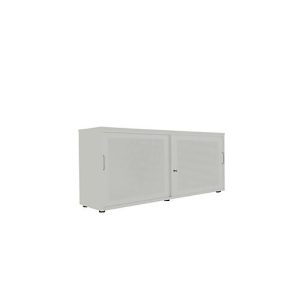 Schiebetürenschrank, Akustikfront, B 1600 mm, 2 OH, silber Schiebetürenschrank, Akustikfront, B 1600 mm, 2 OH, silber