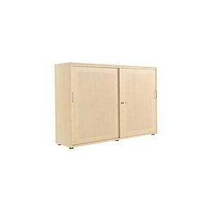 Schiebetürenschrank, Akustikfront, B 1600 mm, 3 OH, Ahorn-Dekor Schiebetürenschrank, Akustikfront, B 1600 mm, 3 OH, Ahorn-Dekor