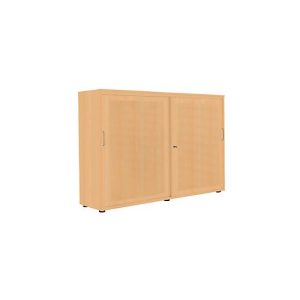 Schiebetürenschrank, Akustikfront, B 1600 mm, 3 OH, Buche-Dekor Schiebetürenschrank, Akustikfront, B 1600 mm, 3 OH, Buche-Dekor