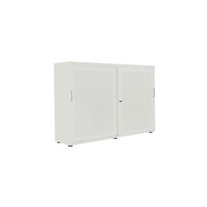 Schiebetürenschrank, Akustikfront, B 1600 mm, 3 OH, lichtgrau Schiebetürenschrank, Akustikfront, B 1600 mm, 3 OH, lichtgrau