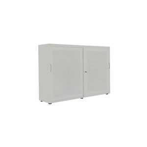 Schiebetürenschrank, Akustikfront, B 1600 mm, 3 OH, silber Schiebetürenschrank, Akustikfront, B 1600 mm, 3 OH, silber