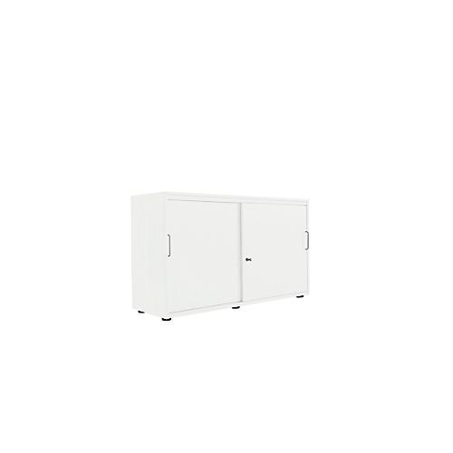 Schiebetürenschrank, B 1200 mm, 2 OH, weiß