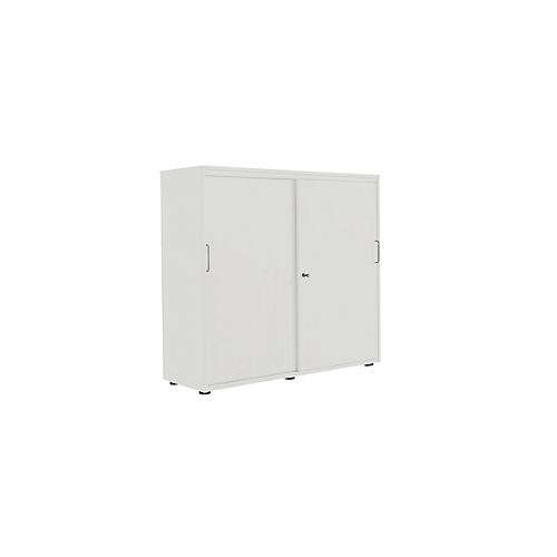 Schiebetürenschrank, B 1200 mm, 3 OH, lichtgrau