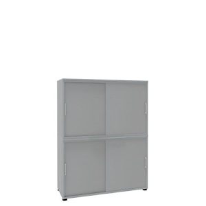 Schiebetürenschrank, B 1200 mm, 4 OH, lichtgrau Schiebetürenschrank, B 1200 mm, 4 OH, lichtgrau