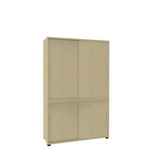 Schiebetürenschrank, B 1200 mm, 5 OH, Ahorn-Dekor Schiebetürenschrank, B 1200 mm, 5 OH, Ahorn-Dekor