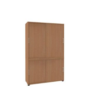 Schiebetürenschrank, B 1200 mm, 5 OH, Buche-Dekor Schiebetürenschrank, B 1200 mm, 5 OH, Buche-Dekor