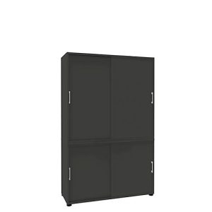 Schiebetürenschrank, B 1200 mm, 5 OH, graphit Schiebetürenschrank, B 1200 mm, 5 OH, graphit