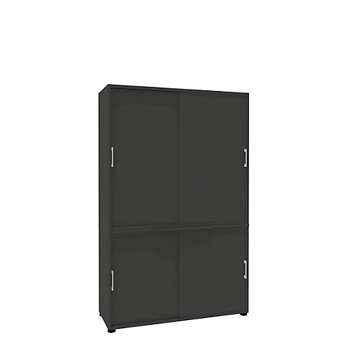Schiebetürenschrank, B 1200 mm, 5 OH, graphit
