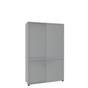 Schiebetürenschrank, B 1200 mm, 5 OH, lichtgrau Schiebetürenschrank, B 1200 mm, 5 OH, lichtgrau