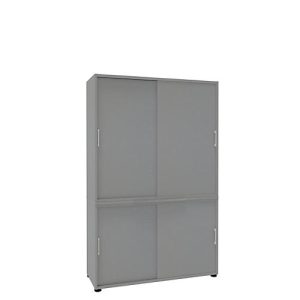 Schiebetürenschrank, B 1200 mm, 5 OH, silber Schiebetürenschrank, B 1200 mm, 5 OH, silber
