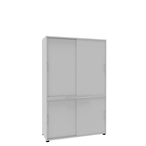 Schiebetürenschrank, B 1200 mm, 5 OH, weiß
