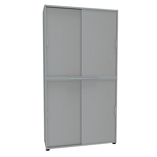Schiebetürenschrank, B 1200 mm, 6 OH, lichtgrau
