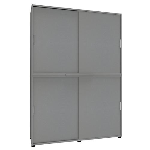 Schiebetürenschrank, B 1600 mm, 6 OH, silber