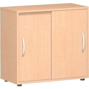 Schiebetürenschrank PALENQUE, 2 OH, B 800 x T 400 x H 752 mm, Buche-Dekor Schiebetürenschrank PALENQUE, 2 OH, B 800 x T 400 x H 752 mm, Buche-Dekor