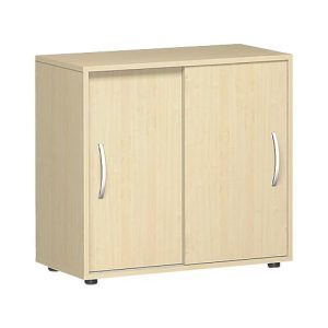 Schiebetürenschrank PALENQUE, 2 Ordnerhöhen, 1 Boden, B 800 x T 400 x H 752 mm, Ahorn Schiebetürenschrank PALENQUE, 2 Ordnerhöhen, 1 Boden, B 800 x T 400 x H 752 mm, Ahorn