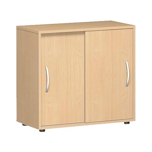 Schiebetürenschrank PALENQUE, 2 Ordnerhöhen, 1 Boden, B 800 x T 400 x H 752 mm, Buche