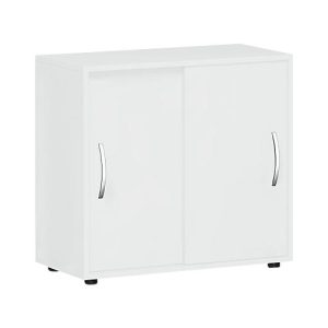 Schiebetürenschrank PALENQUE, 2 Ordnerhöhen, 1 Boden, B 800 x T 400 x H 752 mm, lichtgrau Schiebetürenschrank PALENQUE, 2 Ordnerhöhen, 1 Boden, B 800 x T 400 x H 752 mm, lichtgrau