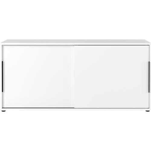 Schiebetürenschrank Porto, 2 Türen, Mittelseite und 4 Einlegeböden, 1 OH, B 1600 x T 400 x H 740 mm, weiß