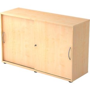 Schiebetürenschrank TARA, 2 Ordnerhöhen, B 1200 x T 400 x H 748 mm, abschließ- & stapelbar, Ahorn-Dekor Schiebetürenschrank TARA, 2 Ordnerhöhen, B 1200 x T 400 x H 748 mm, abschließ- & stapelbar, Ahorn-Dekor